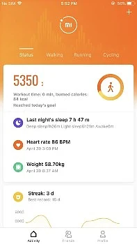 aplikacja Mi Fit funkcje