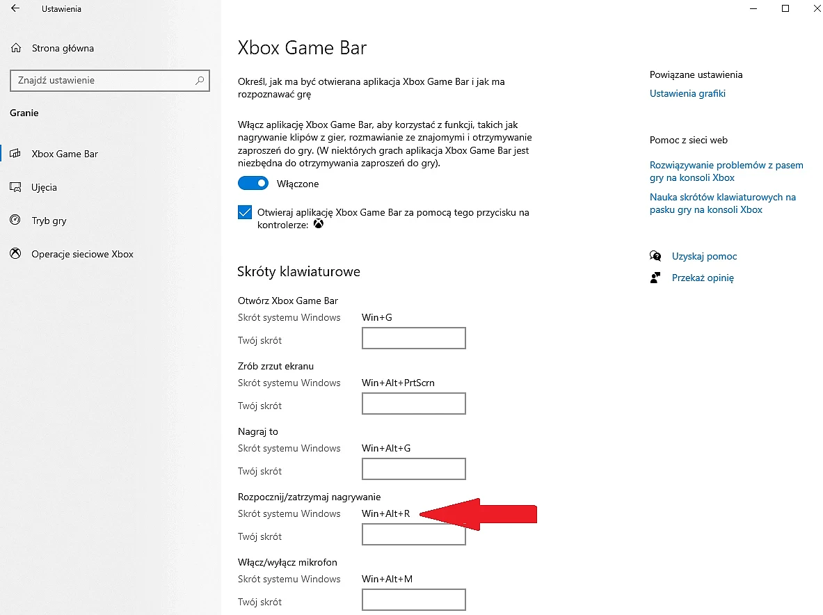 nagrywanie ekranu w Windows 10