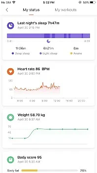 aplikacja Mi Fit monitorowanie snu