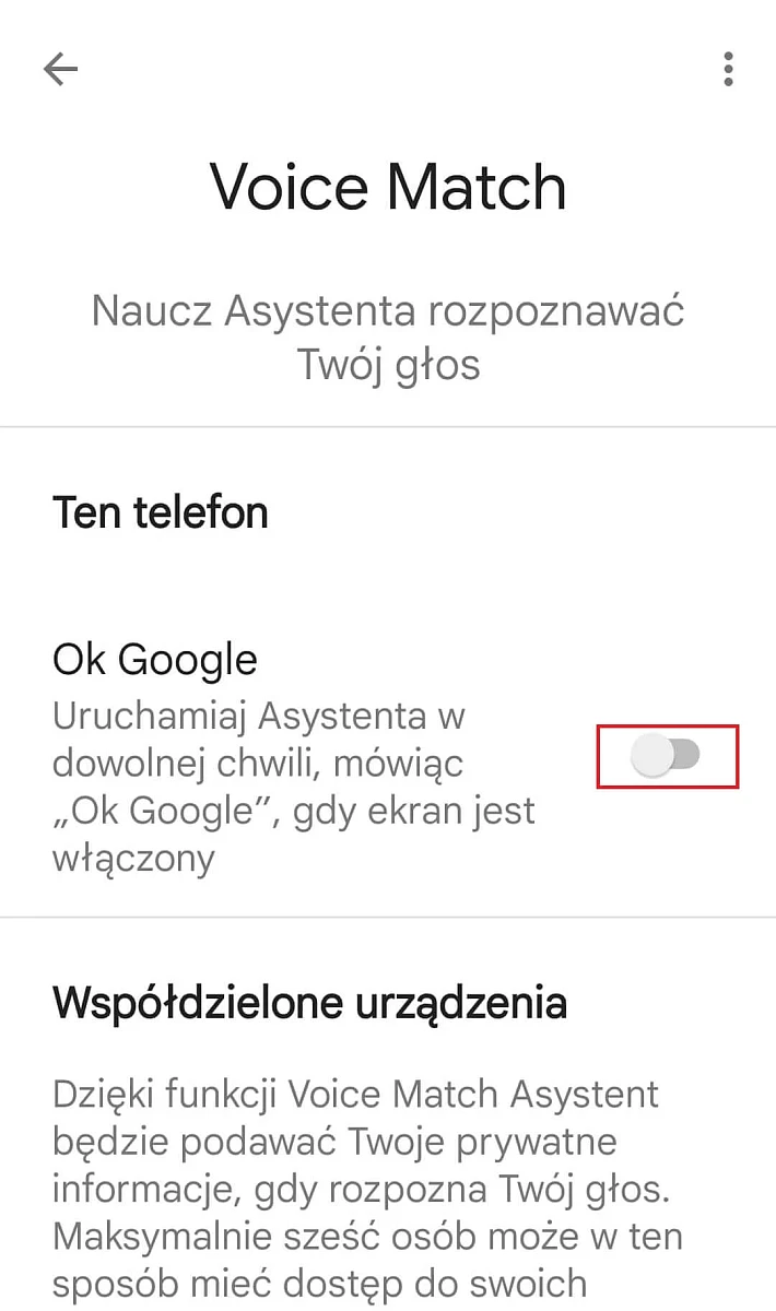 Asystent Google w aplikacji Google - funkcja OK Google