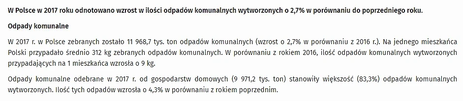 odpady komunalne w Polsce w 2017 r. odpady komunalne w 2017