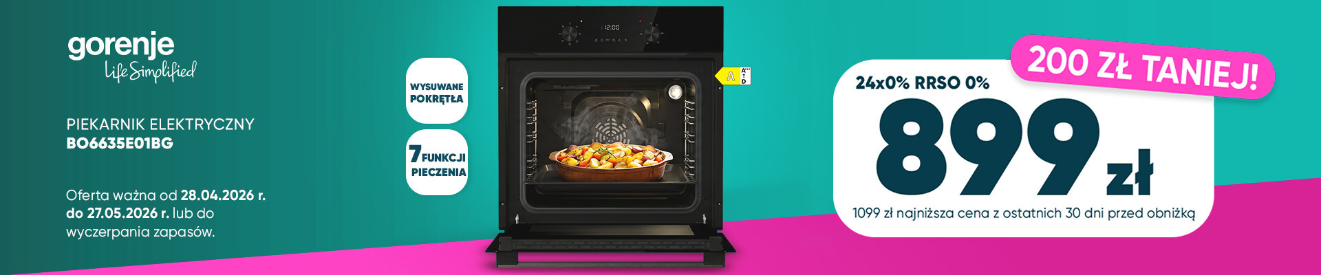 Piekarnik elektryczny Gorenje BO6635E01BG