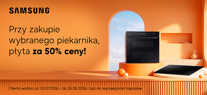 Przy zakupie wybranego piekarnika, płyta za 50% ceny