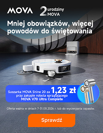 Kup robot sprzątający Mova i dobierz suszarkę do włosów za 1,23 zł