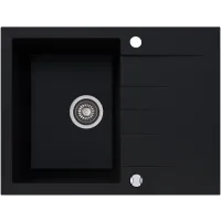 Zlewozmywak granitowy Kernau KGS V 4565A 1B1D Deep Black