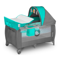 Łóżeczko 2w1 Lionelo Sven Plus Turquoise Grey