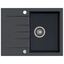 Zlewozmywak granitowy Kernau KGS V 4565A 1B1D Black Metallic