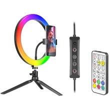 Lampa pierścieniowa Tracer RGB Ring 26cm + statyw