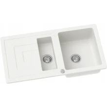 Zlewozmywak granitowy Kernau KGS R 60 1,5B1D White