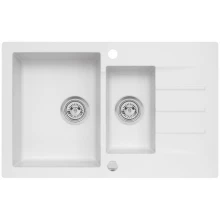 Zlewozmywak granitowy Kernau KGSA 6079 1,5B1D Pure White