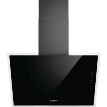 Okap kominowy Whirlpool WHVF63FLTK 660m3/h 68dBA Timer Oświetlenie LED Filtr węglowy 60cm Czarne szkło