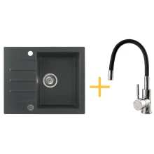 Zestaw Kernau Zlewozmywak KGS A 4560 1B1D Graphite + Bateria KWT 29 Elastic Black