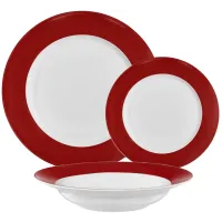 Komplet obiadowy Ambition Aura Red 18 el.