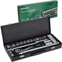Zestaw kluczy nasadowych 1/2" Stalco S-54009 25 el.