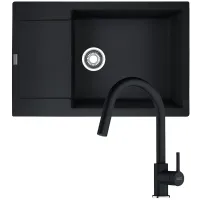 Zestaw granitowy Franke Zlewozmywak Maris MRG 611-78 XL + Bateria Lina pull out Onyx
