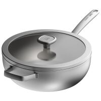 Patelnia wok z pokrywą Berghoff Graphite Leo 28 cm Stalowa