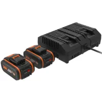 Zestaw WORX akumulator 4Ah 2x + ładowarka dwuportowa WA3611