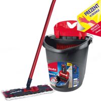 Zestaw Vileda Ultramax Box mop płaski + wiadro + rękawiczki