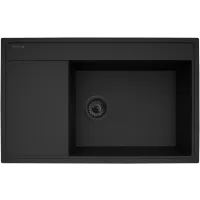 Zlewozmywak granitowy Pyramis Camea 79x50 1B1D P Black edition Volcano