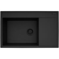 Zlewozmywak granitowy Pyramis Camea 79x50 1B1D L Volcano Black edition