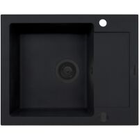 Zlewozmywak granitowy Pyramis Mido 62x50 1B 1D Black edition Volcano