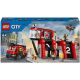 Klocki LEGO City Remiza strażacka z wozem strażackim 60414