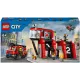 Klocki LEGO City Remiza strażacka z wozem strażackim 60414