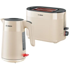 Zestaw Bosch MyMoment Toster TAT2M127 + Czajnik TWK2M167 Beżowy