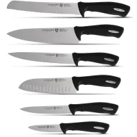 Zestaw Zwieger Nóż do warzyw i owoców 9cm + Nóż kuchenny 20cm + Nóż szefa 20cm + Nóż uniwersalny 13cm + Nóż do chleba 20cm + Nóż Santoku 17cm Practi Plus