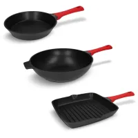 Zestaw Zwieger Obsidian Patelnia Zwieger 24cm + Patelnia grillowa 28cm + Patelnia wok 32cm