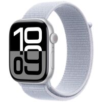 Apple Watch 10 GPS 46 mm koperta z aluminium srebrna + opaska sportowa błękitny obłok