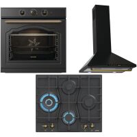 Zestaw AGD do zabudowy Gorenje Classico Piekarnik elektryczny BOS67371CLB + Płyta gazowa GW6D42CLB + Okap kominowy WHC63CLB