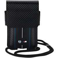 Torebka / Etui BMW Carbon Blue Stripes BMPSP15XMSCAKL Czarny