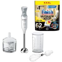 Zestaw Blender ręczny Bosch MSM 66150 + Kapsułki do zmywarek Finish Ultimate Plus Lemon 62 szt.