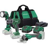Zestaw Stalco Szlifierka + Wkrętarka + Latarka + 2x 4Ah S-97379