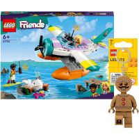 Zestaw LEGO Klocki Friends Hydroplan ratowniczy 41752 + Brelok Piernikowy ludek LGL-KE182