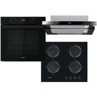 Zestaw AGD do zabudowy Whirlpool Piekarnik OMR58CR1B + Płyta gazowa AKT 616/NB + Okap AKR 750 G K