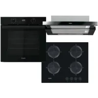 Zestaw AGD do zabudowy Whirlpool Piekarnik OMR58CR1B + Płyta gazowa AKT 616/NB + Okap AKR 750 G K