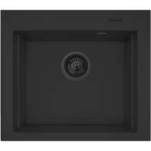 Zlewozmywak granitowy Pyramis Siros 57x51,5 1B Volcano Black edition