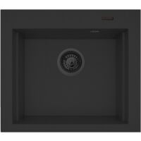 Zlewozmywak granitowy Pyramis Siros 57x51,5 1B Volcano Black edition