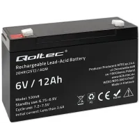 Akumulator AGM Qoltec 6V 12Ah