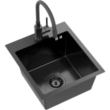 Zestaw Kernau Zlewozmywak KSSE 40 1B + Bateria KWT 40 Elastic Dark Inox