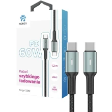 Kabel USB-C - USB-C Korgy CCB12 60W 1.2m Czarny