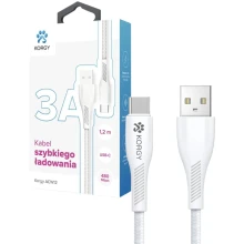 Kabel USB-A - USB-C Korgy ACW12 1.2m Biały