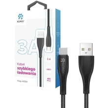 Kabel USB-A - USB-C Korgy ACB20 2m Czarny