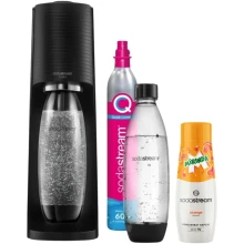 Zestaw SodaStream Saturator Terra Czarny + 2 butelki Fuse 1L + syrop Mirinda