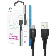 Kabel USB-A - USB-C Korgy ACB12 1.2m Czarny