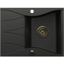Zlewozmywak granitowy Kernau KGS O 4565 1B1D Deep Black + Gold Metallic