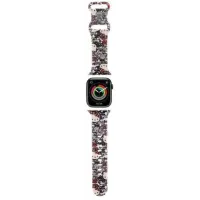 Pasek Hello Kitty HKAWMSDGPTE do Apple Watch 38/40/41 mm Silicone Tags Graffiti Beżowy