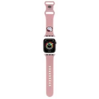 Pasek Hello Kitty HKAWMSCHBLP do Apple Watch 38/40/41 mm Silicone Kitty Head Różowy